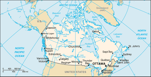 map of north american states. North America Relief